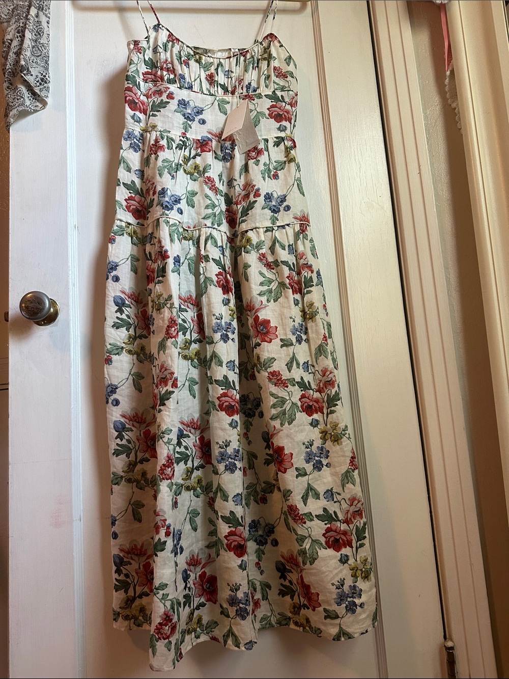 Doen Benoit Dress Red & Blue Blooms - XS NWT